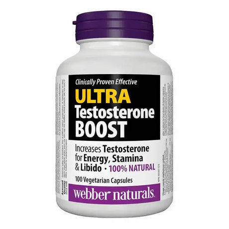 Webber Naturals Ultra Testosterone Boost - 100 Vegetarian Capsules | Hormone and Vitality Support