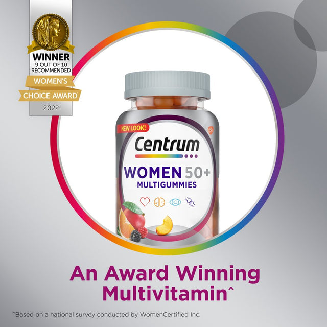 Centrum Multigummies Womens 50 plus Gummy Vitamins, Multivitamin Supplement, Assorted Fruit Flavor, 140 Count