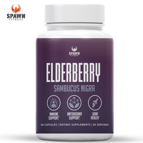 Spawn Fitness Elderberry Capsules Immune Support Immunity Booster Supplement 60 Count