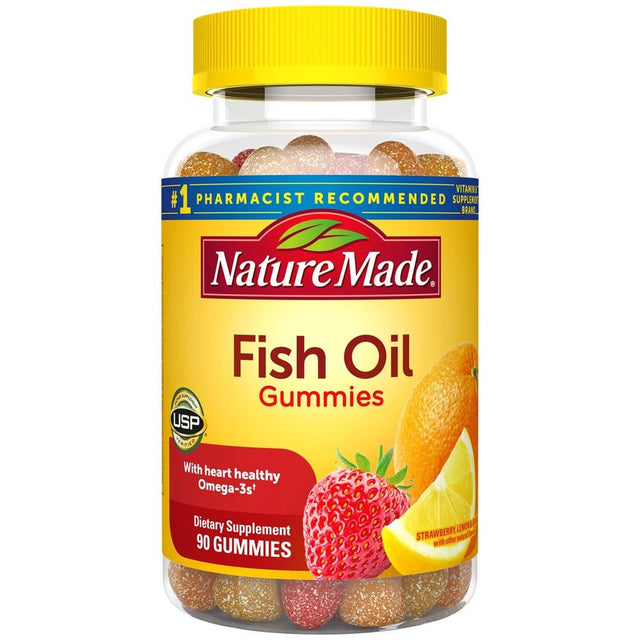 Nature Made Fish Oil Adult Gummies Orange, Lemon & Strawberry -- 90 Gummies