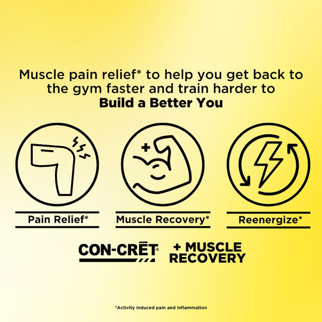 CON-CRET+ MUSCLE RECOVERY, Patented Creatine Hcl & Alpha-Gee, Supports Relief from Activity-Induced Pain and Inflammation, 90 Capsules