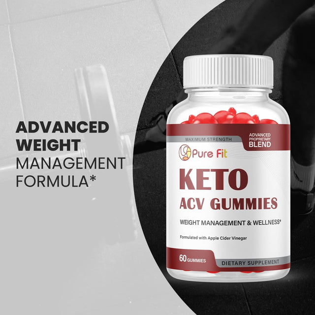 (1 Pack) Pure Fit Keto ACV Gummies - Supplement for Weight Loss - Energy & Focus Boosting Dietary Supplements for Weight Management & Metabolism - Fat Burn - 60 Gummies