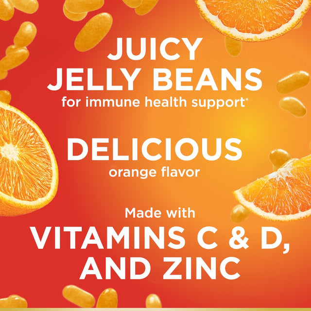 Nature'S Bounty Vitamin C, D, & Zinc for Immune Support Jelly Beans, Orange, 80 Count