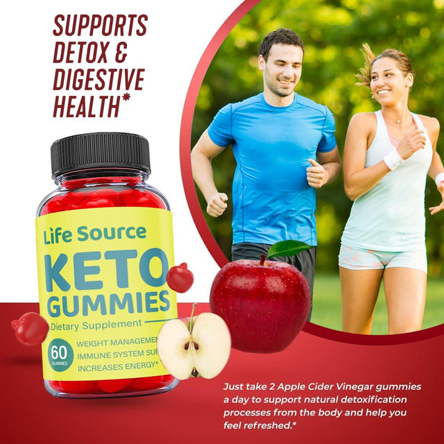 (3 Pack) Life Source Keto ACV Gummies - Supplement for Weight Loss - Energy & Focus Boosting Dietary Supplements for Weight Management & Metabolism - Fat Burn - 180 Gummies