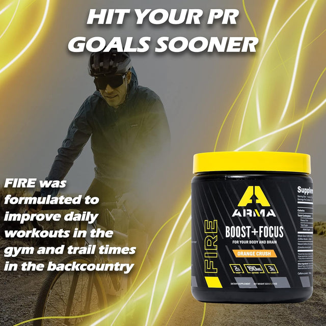 Sport FIRE - Pre Workout for Stamina, Energy, & Focus - Patented Formula with 190Mg of Green Bean Coffee Caffeine - for Cognitive Function & Focus - up to 6 Hours of Pure Energy - Orange Crush