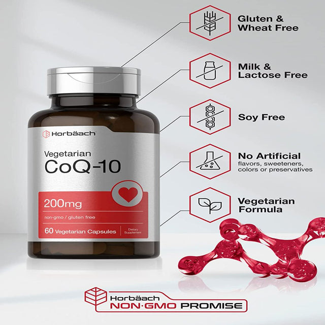 Coq10 | 200Mg | 60 Vegetarian Capsules | by Horbaach