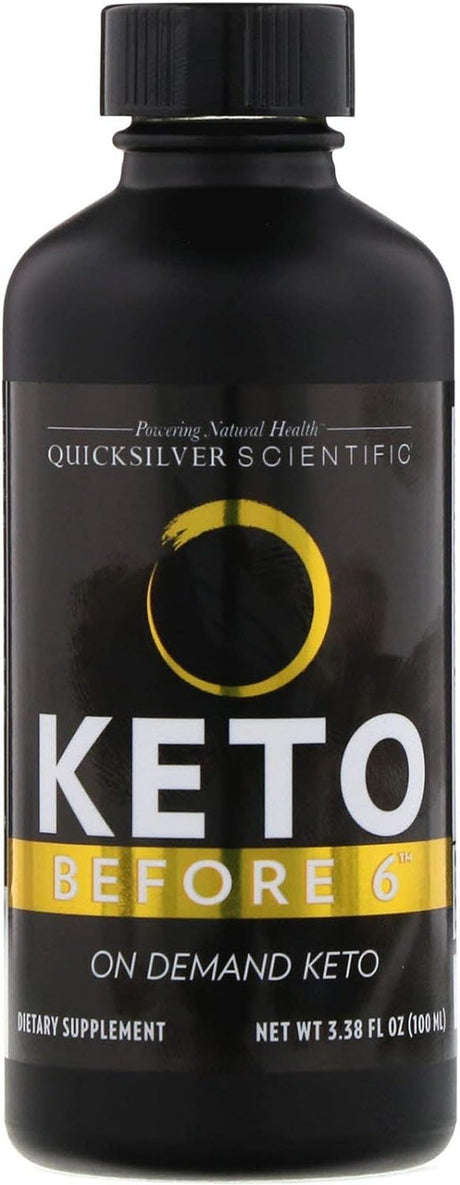 Quicksilver Scientific Keto before 6 Liquid - Enjoy Carbs While on Keto, Help Return the Body to Keto + Allow for More Flexible Diet, Weight Management Support Supplement (3.38Oz / 100Ml)