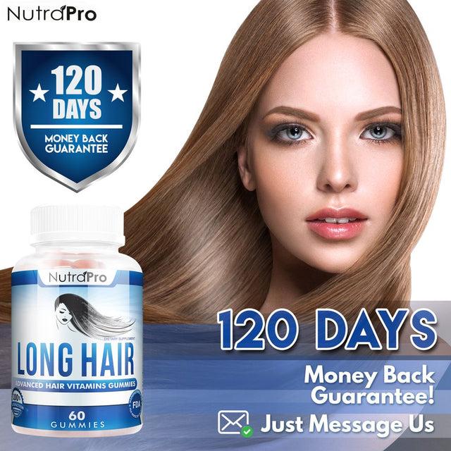 Long Hair Gummies – Anti-Hair Loss Supplement for Fast Hair Growth of Weak, Thinning Hair by Nutrapro