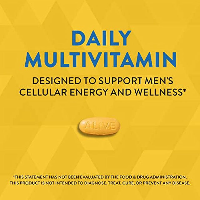 Nature'S Way Alive! Men’S Energy Multivitamin Supports Healthy Aging* Supports Cellular Energy* B-Vitamins Gluten-Free 50 Tablets