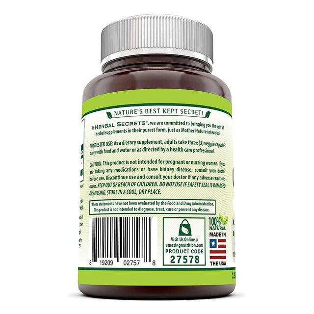 Herbal Secrets Celery Seed Extract 1500 Mg per Serving 120 Veggie Capsules - Non GMO, Gluten-Free -Natural - Supports Liver and Urinary Tract Health - Promotes Healthier Circulation Brand: Herbal Secr