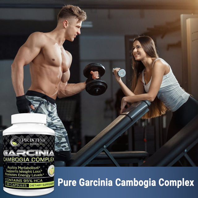 Pristine Foods Pure Garcinia Cambogia Complex 95% HCA Natural Weight Loss Pills, Appetite Suppressant, Non-Stimulant Diet Supplements for Men & Women - 60 Capsules.