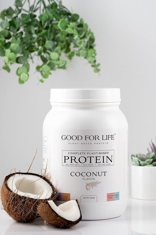 Good for Life Plant-Based Protein, Non GMO, 24 Grams, Pea & Rice Protein, Dairy & Soy Free, 100% Vegan (Coconut)