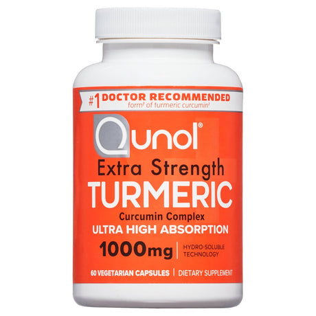 Qunol Turmeric Curcumin Capsules (60 Count) with Ultra High Absorption, 1000Mg Joint Support Herbal Supplement