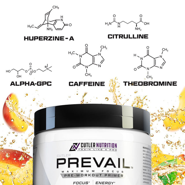 Prevail Pre Workout Drink Powder - Best Tasting, High Energy & Focus Supplement for Men & Women - Nitric Oxide Booster with L-Tyrosine, L-Citrulline & Alpha-Gpc | Peach Mango, 40 Servings