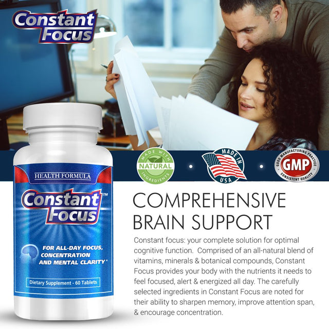 Constant Focus - Premium Natural Nootropic Brain Health Supplement