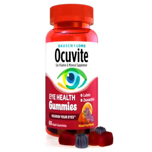 Bausch Lomb Ocuvite Eye Health Gummies Mixed Fruit Flavors 60 Each