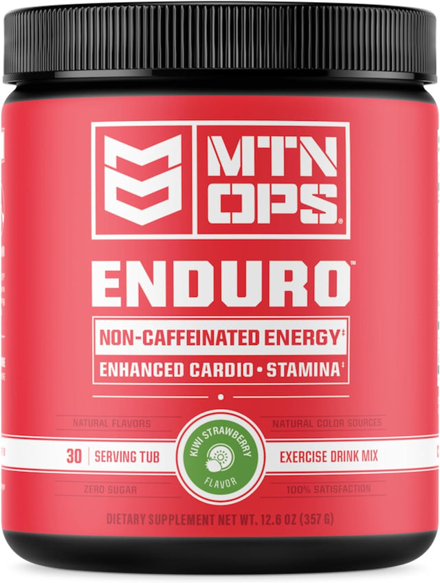 MTN OPS Enduro Nitric Oxide Supplement & Stim-Free Pre Workout - 30 Servings - with Magnesium Citrate, Beet Root Powder, Niacinamide, L Arginine & L Citrulline - Kiwi Strawberry Flavor