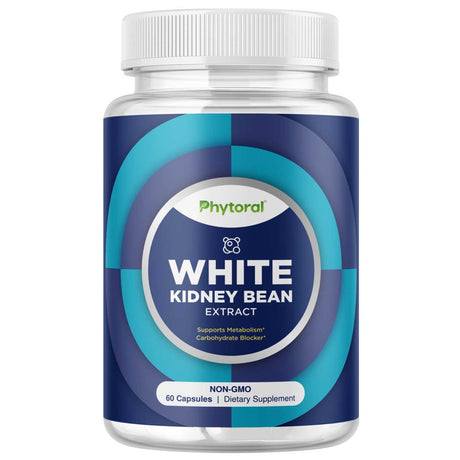 White Kidney Bean Carb Blocker - 1200Mg per Serving Equivalent White Kidney Bean Extract Carb and Sugar Blocker Appetite Suppressant Slimming Pills - Hunger Suppressant for Women and Natural Energy