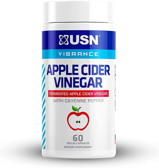 USN Vibrance Series Apple Cider Vinegar Supplement Capsules with Cayenne Pepper & Fermented Apple Cider Vinegar for Immune Support & Gut Health- 60 Veggie Capsules (Pack of 1)