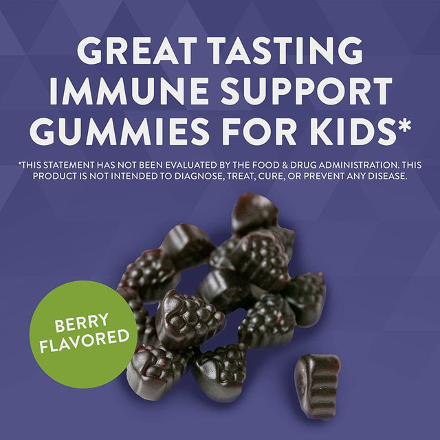 Nature’S Way | Sambucus Relief Kids Gummies, Reactive Support, South African Geranium, with Elderberry, Vitamin C & Zinc | 60 Gummies