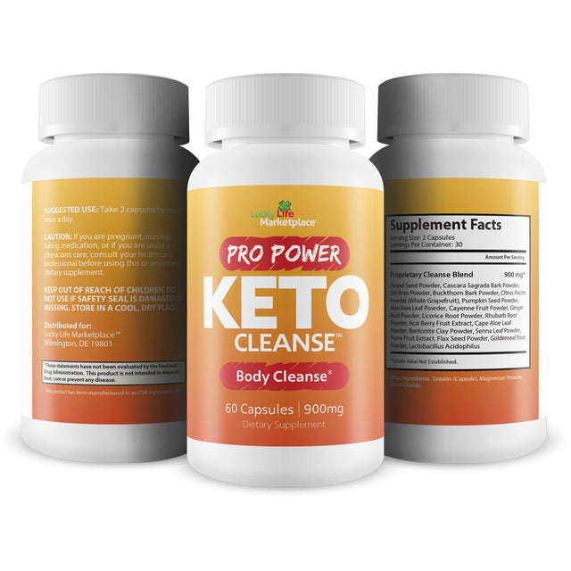 PRO POWER KETO CLEANSE - PLANT BASED BODY CLEANSE W/ PROBIOTICS - KETO CLEANSE to AID HEALTHY KETONE LEVELS for ENERGY - SUPPORT NUTRIENT ABSORPTION & DETOXIFICATION - PROMOTE BODY HEALTH & WELLNESS