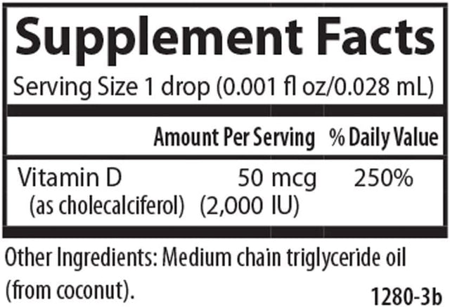 Carlson - Super Daily D3, Vitamin D Drops, 2,000 IU per Drop, 1-Year Supply, Vitamin D3 Liquid, Heart & Immune Health, Vegetarian, Liquid Vitamin D Drops, Unflavored, 365 Drops