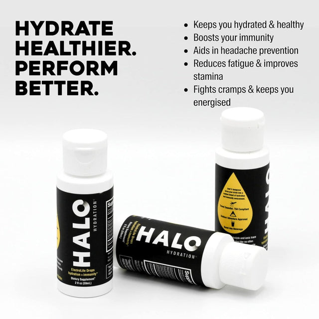 Halo: Hydration Electrolife Liquid Drops - Organic Hydration Drink with Essential Vitamins + Minerals - Vegan - Immunity Booster