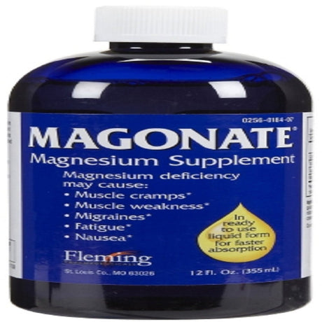 Magonate Liquid Magnesium Supplement, 12 Fl. Oz.