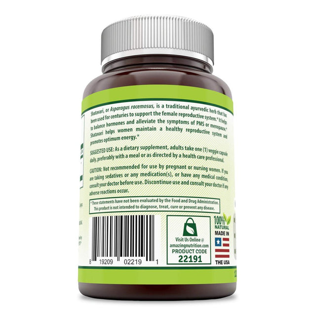 Herbal Secrets Shatavari 500 Mg 120 Veggie Capsules (Non-Gmo)- Made with Organic Shatavari Root- Supports Women'S Health, Hormonal Balance* Promotes Reproductive Function*