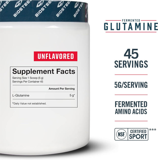 Biosteel Stackables Fermented Glutamine Powder, Fermented Amino Acids, Gluten Free and Non-Gmo, 45 Servings