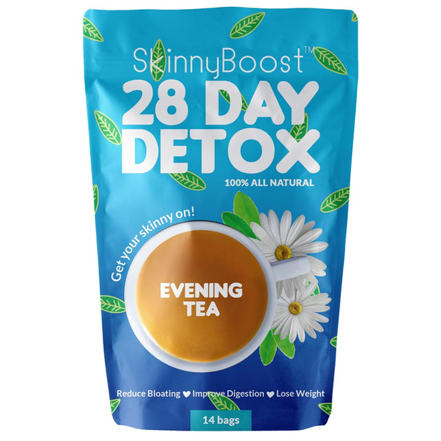 Skinny Boost Evening Detox Tea-14 Tea Bags Total, Supports Detox and Cleanse, Reduce Bloating, 100% All Natural, Vegan, Non GMO