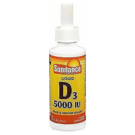 Sundance Vitamins D3 5000 IU Liquid, Bone Health, Gluten Free, 2Oz, 6-Pack