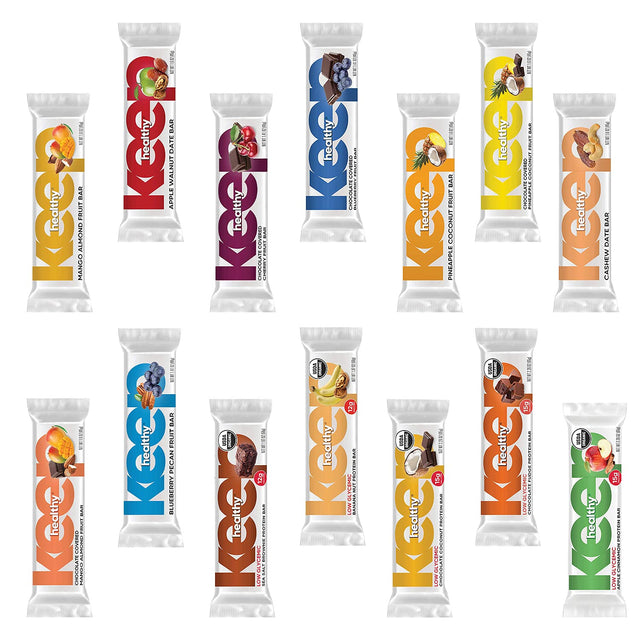 Keep Healthy - 14 Bars Individually Wrapped with Delicious Variety of Flavors, 100% Plant Based, NON-GMO, GLUTEN-FREE, KOSHER and VEGAN! (Sampler Variety Pack)