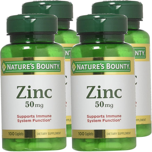 Nature'S Bounty Zinc 50 Mg Caplets 100 Ea (Pack of 4)