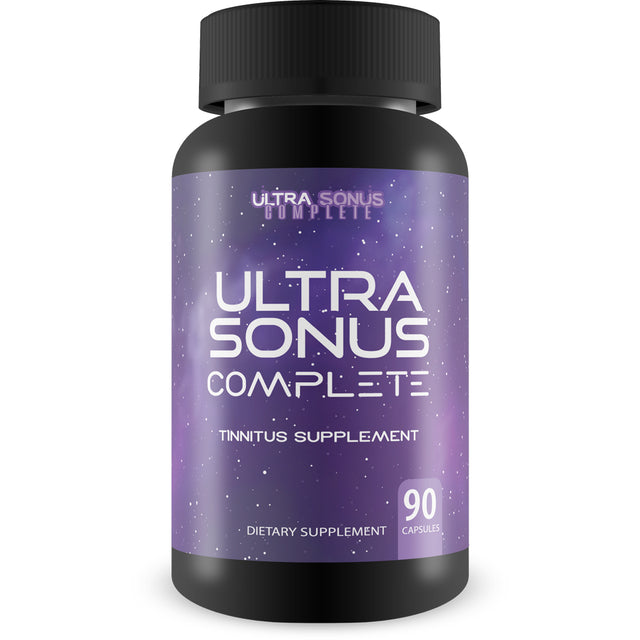 Ultra Sonus Complete Tinnitus Supplement - Garlic Turmeric Vitamin C Max Formula - Support Reduced Inflammation & Ear Ringing with This Natural Herbal Formula ( 90 Capsules )