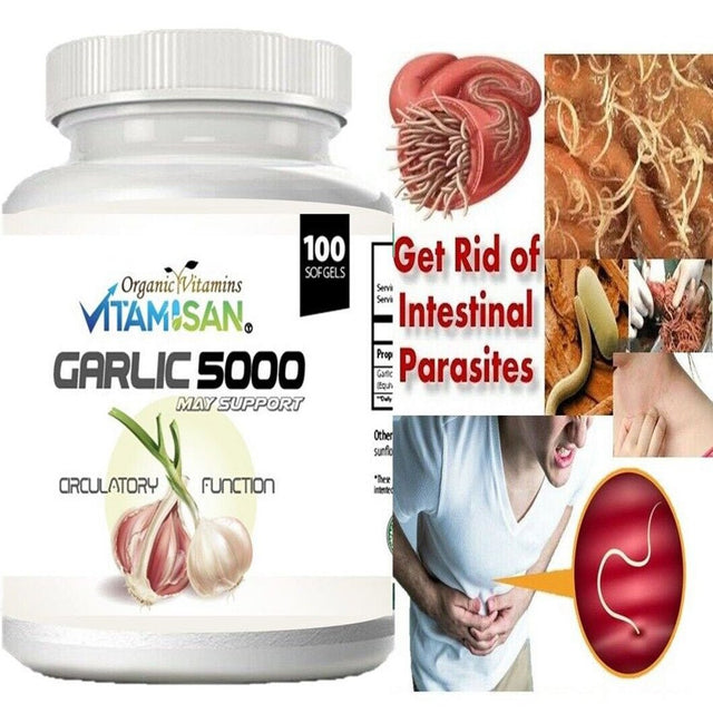 GARLIC EXTRACT 5000Mg CHOLESTEROL HEALTH ANTIOXIDANT SUPPLEMENT 100 PILL Gel (2 Pack)