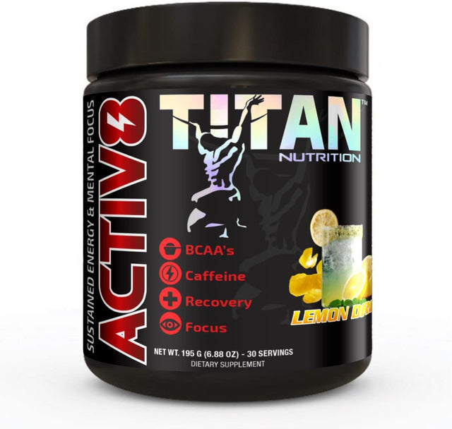 Titan Nutrition ACTIV8- Bcaa'S with Caffeine and Electrolytes for Sustained Energy and Mental Focus (Lemon Drop)