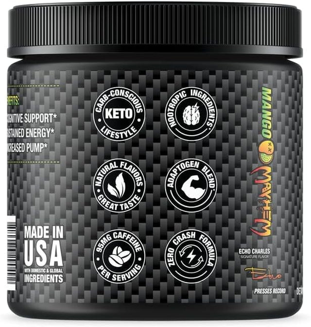 Origin Jocko Fuel Pre Workout Powder with L-Citrulline, Nootropic & Caffeine for Endurance & Stamina - Keto, Sugar Free Blend for Distance Running, Cycling, Jiu Jitsu - 30 Servings (Mango)