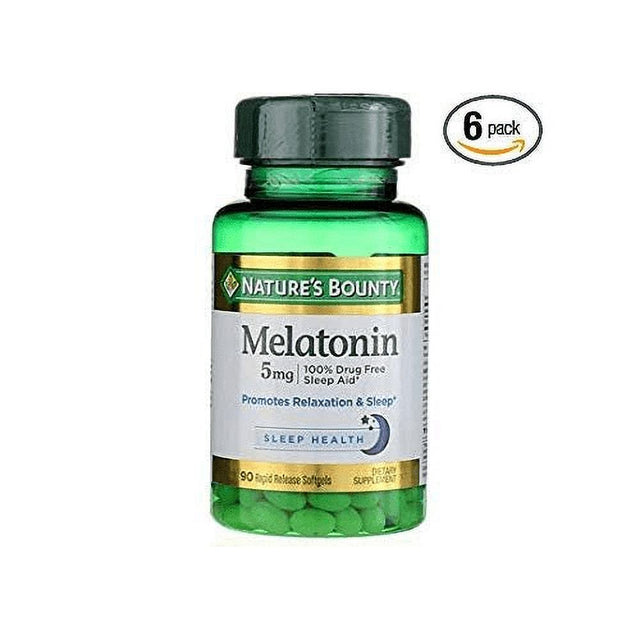 Nature'S Bounty 5Mg Melatonin Treat Relaxation & Sleep Aid, 90Ct, 6-Pack