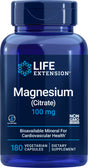 Life Extension Magnesium Citrate 100Mg, 180 Vegetarian Capsules