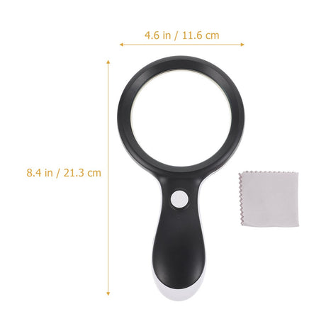 Handheld Lighted Magnifier 10X Magnifying Glass Home Reading Magnifying Glass