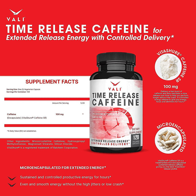 VALI Time Release Caffeine Neuro Force Bundle - Smart Slow Release Caffeine for Extended Energy, Focus & Alertness and Nootropic Brain Booster Supplement for Focus, Memory, Clarity & Energy