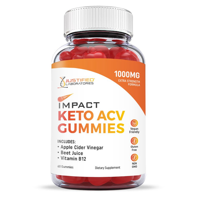 (2 Pack) Impact Keto ACV Dietary Gummies Supplement 1000MG 120 Gummys