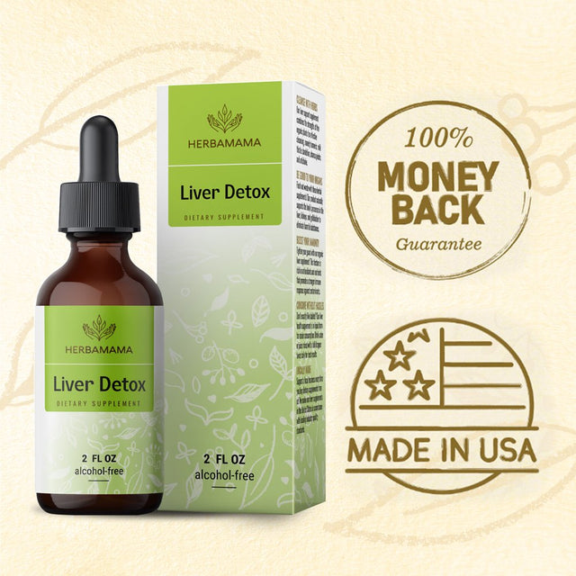 HERBAMAMA Liver Detox Liquid Extract - Liver, Kidney, Gallbladder & Immune Support - 2 Fl. Oz