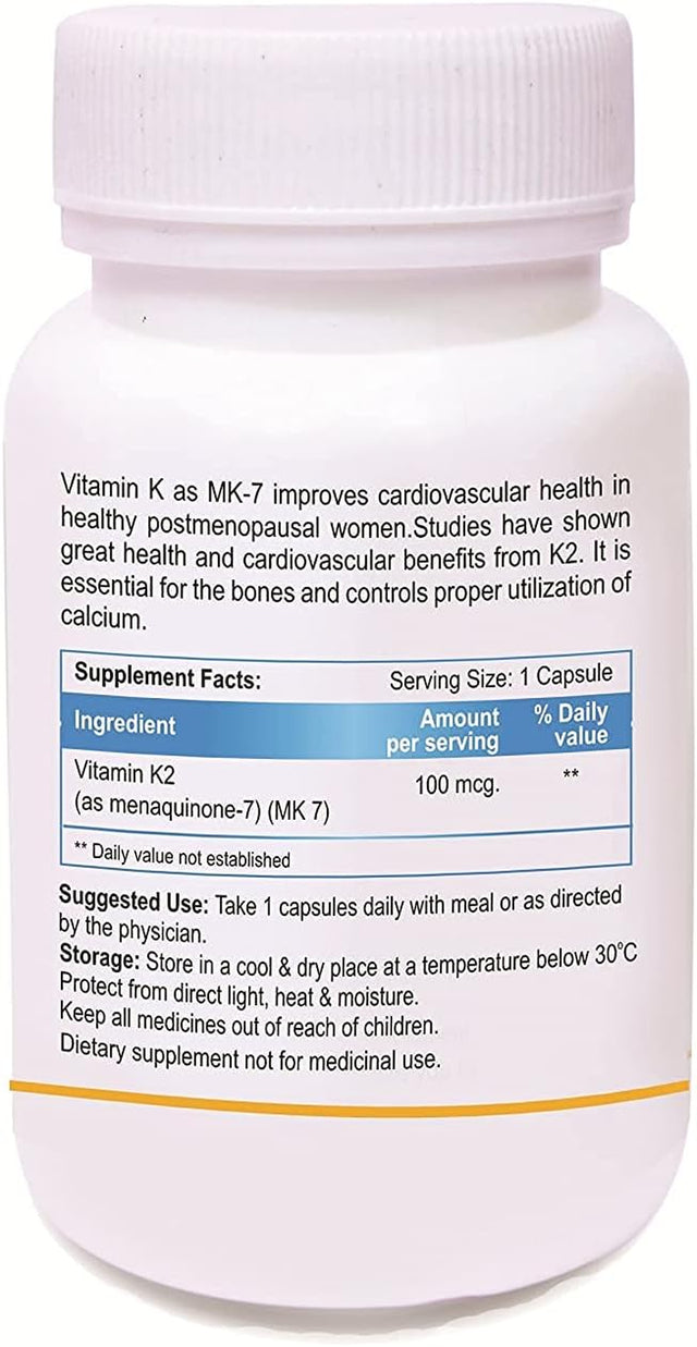 Biotrex Nutraceuticals Vitamin K2 as Mk-7 100Mcg - 60 Capsules