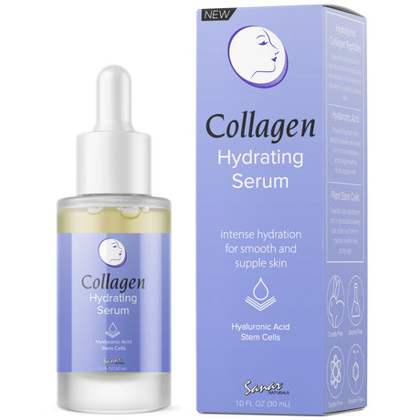 Collagen Hyaluronic Acid Face Serum with Vitamin E - Hydrate and Reduce Wrinkles - 1 Fl Oz