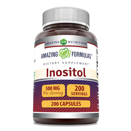 Amazing Formulas Inositol 500 Mg 200 Capsules Supplement | Non-Gmo | Gluten Free | Made in USA