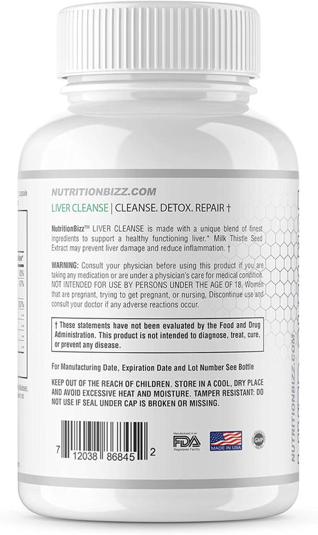 Nutritionbizz Liver Cleanse Detox | Cleanse | Repair 60 Capsules