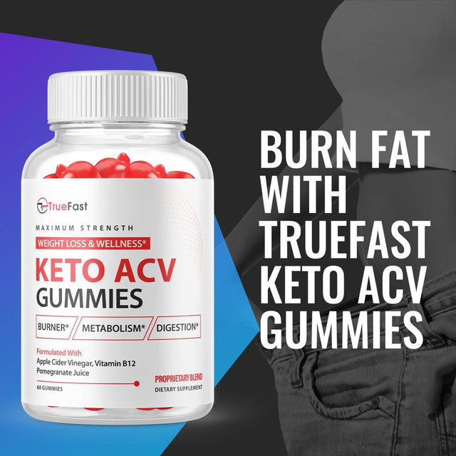 (3 Pack) True Fast Keto ACV Gummies - Supplement for Weight Loss - Energy & Focus Boosting Dietary Supplements for Weight Management & Metabolism - Fat Burn - 180 Gummies